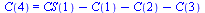 C(4) = `+`(CS(1), `-`(C(1)), `-`(C(2)), `-`(C(3)))