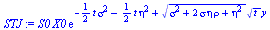 `*`(S0, `*`(X0, `*`(exp(`+`(`-`(`*`(`/`(1, 2), `*`(t, `*`(`^`(sigma, 2))))), `-`(`*`(`/`(1, 2), `*`(t, `*`(`^`(eta, 2))))), `*`(`^`(`+`(`*`(`^`(sigma, 2)), `*`(2, `*`(sigma, `*`(eta, `*`(rho)))), `*`(...