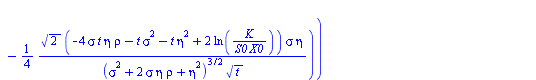`*`(exp(`+`(`-`(`*`(r[A], `*`(t))))), `*`(`+`(`-`(`*`(`/`(1, 2), `*`(S0, `*`(X0, `*`(sigma, `*`(t, `*`(eta, `*`(exp(`*`(sigma, `*`(t, `*`(eta, `*`(rho))))), `*`(erf(`+`(`/`(`*`(`/`(1, 4), `*`(`^`(2, `...