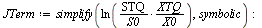 `:=`(STQ, subs(mu = 0, ST)); 1; `:=`(JTerm, simplify(ln(`/`(`*`(STQ, `*`(XTQ)), `*`(S0, `*`(X0)))), symbolic)); -1; `:=`(SXMean, ExpectedValue(JTerm)); 1; `:=`(SXVar, simplify(`/`(`*`(Variance(JTerm))...
