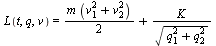 L(t, q, v) = `+`(`*`(`/`(1, 2), `*`(m, `*`(`+`(`*`(`^`(v[1], 2)), `*`(`^`(v[2], 2)))))), `/`(`*`(K), `*`(sqrt(`+`(`*`(`^`(q[1], 2)), `*`(`^`(q[2], 2)))))))