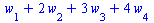 `+`(w[1], `*`(2, `*`(w[2])), `*`(3, `*`(w[3])), `*`(4, `*`(w[4])))