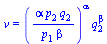 v = `*`(`^`(`/`(`*`(alpha, `*`(p[2], `*`(q[2]))), `*`(p[1], `*`(beta))), alpha), `*`(`^`(q[2], beta)))