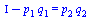 `+`(Iota, `-`(`*`(p[1], `*`(q[1])))) = `*`(p[2], `*`(q[2]))