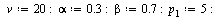 restart; 1; `:=`(v, 20); -1; `:=`(alpha, .3); -1; `:=`(beta, .7); -1; `:=`(p[1], 5); -1; plot(`^`(`/`(`*`(v), `*`(`^`(p[1], `+`(`-`(alpha))), `*`(`^`(alpha, alpha), `*`(`^`(p[2], alpha), `*`(`^`(beta,...