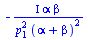 `+`(`-`(`/`(`*`(Iota, `*`(alpha, `*`(beta))), `*`(`^`(p[1], 2), `*`(`^`(`+`(alpha, beta), 2))))))