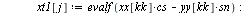 `:=`(j, 0); -1; for k from 0 to `+`(z1, `-`(1)) do `:=`(phi, `+`(`/`(`*`(2, `*`(Pi, `*`(k))), `*`(z1)))); `:=`(cs, cos(phi)); `:=`(sn, sin(phi)); for kk to `+`(`*`(2, `*`(n)), `-`(1)) do `:=`(j, `+`(j...