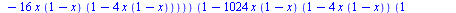 proc (x) options operator, arrow; `+`(`*`(`/`(3, 4), `*`(x)), `*`(9, `*`(x, `*`(`+`(1, `-`(x)), `*`(`+`(1, `-`(`*`(4, `*`(x, `*`(`+`(1, `-`(x))))))))))), `*`(108, `*`(x, `*`(`+`(1, `-`(x)), `*`(`+`(1,...