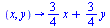 proc (x, y) options operator, arrow; `+`(`*`(`/`(3, 4), `*`(x)), `*`(`/`(3, 4), `*`(y))) end proc