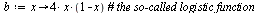 `:=`(b, proc (x) options operator, arrow; `+`(`*`(4, `*`(x, `*`(`+`(1, `-`(x)))))) end proc)