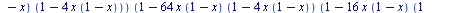 proc (x) options operator, arrow; `+`(`*`(`/`(3, 4), `*`(x)), `*`(9, `*`(x, `*`(`+`(1, `-`(x)), `*`(`+`(1, `-`(`*`(4, `*`(x, `*`(`+`(1, `-`(x))))))))))), `*`(108, `*`(x, `*`(`+`(1, `-`(x)), `*`(`+`(1,...