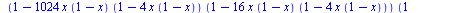 proc (x) options operator, arrow; `+`(`*`(`/`(3, 4), `*`(x)), `*`(9, `*`(x, `*`(`+`(1, `-`(x)), `*`(`+`(1, `-`(`*`(4, `*`(x, `*`(`+`(1, `-`(x))))))))))), `*`(108, `*`(x, `*`(`+`(1, `-`(x)), `*`(`+`(1,...
