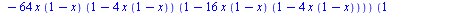 proc (x) options operator, arrow; `+`(`*`(`/`(3, 4), `*`(x)), `*`(9, `*`(x, `*`(`+`(1, `-`(x)), `*`(`+`(1, `-`(`*`(4, `*`(x, `*`(`+`(1, `-`(x))))))))))), `*`(108, `*`(x, `*`(`+`(1, `-`(x)), `*`(`+`(1,...