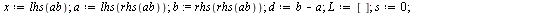 `:=`(RectE, proc (f, ab, n) local a, b, i, j, d, s, x, L; `:=`(x, lhs(ab)); `:=`(a, lhs(rhs(ab))); `:=`(b, rhs(rhs(ab))); `:=`(d, `+`(b, `-`(a))); `:=`(L, []); `:=`(s, 0); for i from 0 to `+`(n, `-`(1...