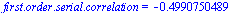 `.`(first, order, serial, correlation) = -.4990750489
