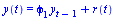 y(t) = `+`(`*`(phi[1], `*`(y[`+`(t, `-`(1))])), r(t))