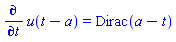 Diff(u(t-a), t) = Dirac(a-t)