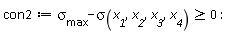 con2 := `&sigma;__max`-sigma(x__1, x__2, x__3, x__4) >= 0: